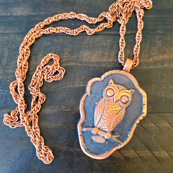 Vintage Jewelry - CLEARANCE ❤️❤️Vintage Solid Copper Bell Trading Post Owl 🦉 Necklace